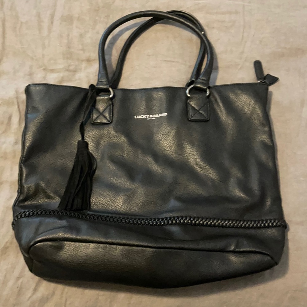 Lucky Brand Faux Leather Black Over The Shoulder Purse